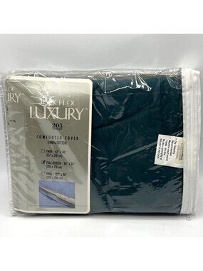 Mervyns Touch of Luxury Duvet Cover Full Queen Hunter Green Cotton